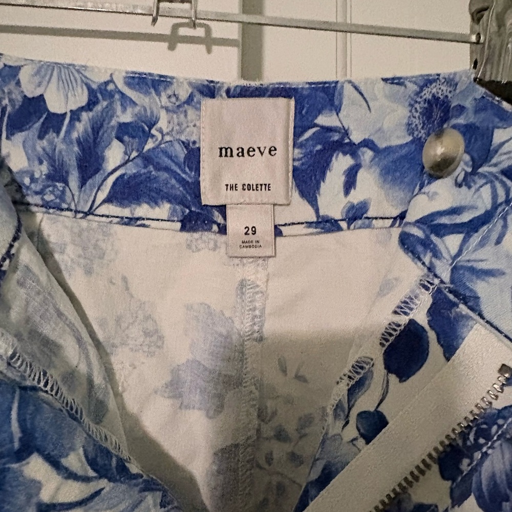 Maeve Blue Floral Wide Leg Pants - Picture 6 of 7